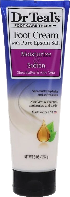Dr Teal's Pure Epsom Salt Foot Cream Pure Epsom Salt Foot Cream with Shea Butter & Aloe Vera & Vitamin E