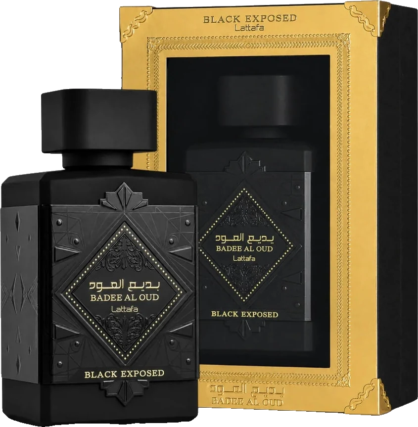 Lattafa Badee Al Oud Black Exposed